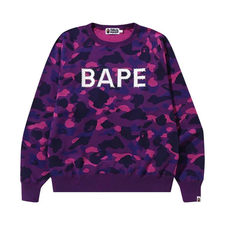 Bape Color Camo Crystal Stone Relaxed Fit Crewneck 'purple'