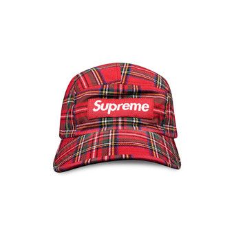 Buy Supreme Washed Chino Twill Camp Cap 'Red Tartan