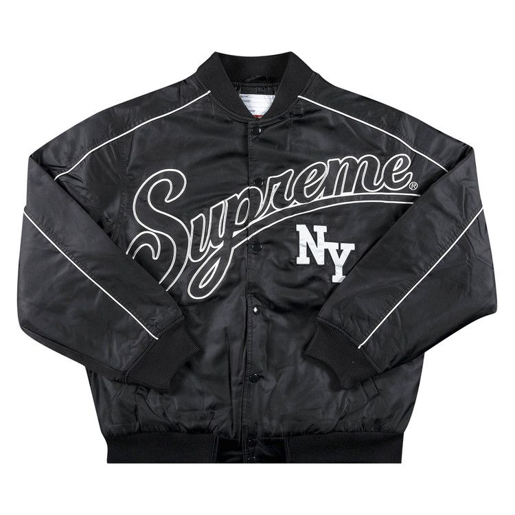 Buy Supreme Contrast Script Varsity Jacket 'Black' - FW20J38