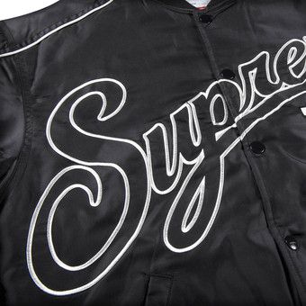 Buy Supreme Contrast Script Varsity Jacket 'Black' - FW20J38
