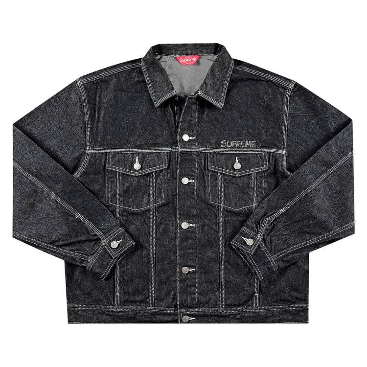 Buy Supreme x Smurfs Denim Trucker Jacket 'Black' - FW20J41