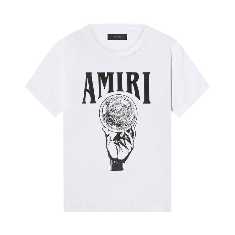 Amiri Crystal Ball Shorts-Sleeve T-Shirt White