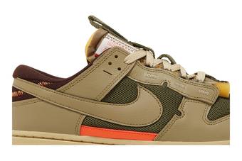 Nike Sportswear AIR DUNK JUMBO - Trainers - medium olive/neutral olive/earth/safety  orange/pale vanilla/team gold/olive 