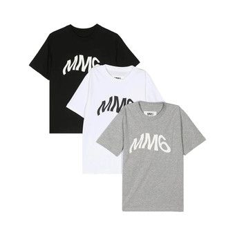 Buy MM6 Maison Margiela Kids 3 Pack T-Shirts 'Black/White