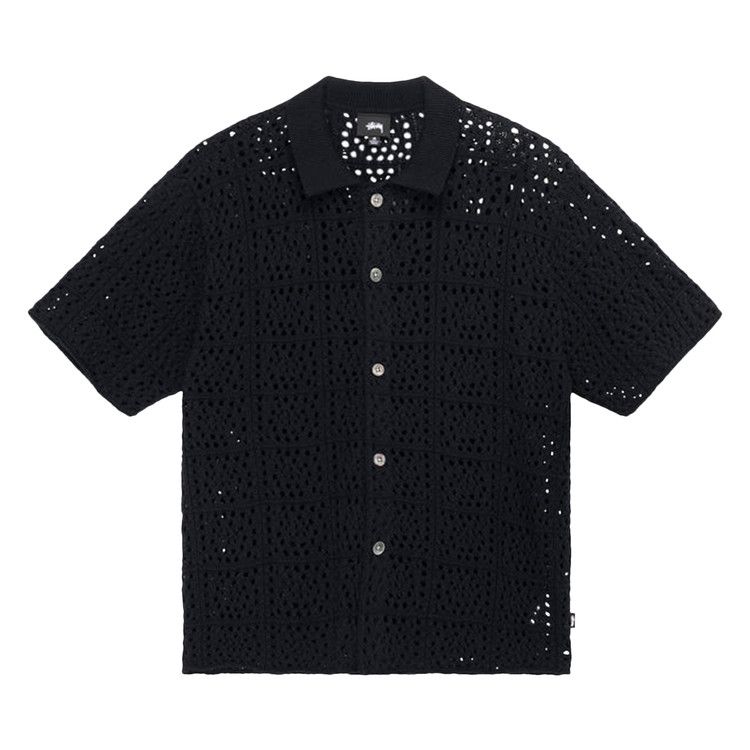 NEW Stussy Crochet Knit Shirt Natural Cotton short sleeve XL