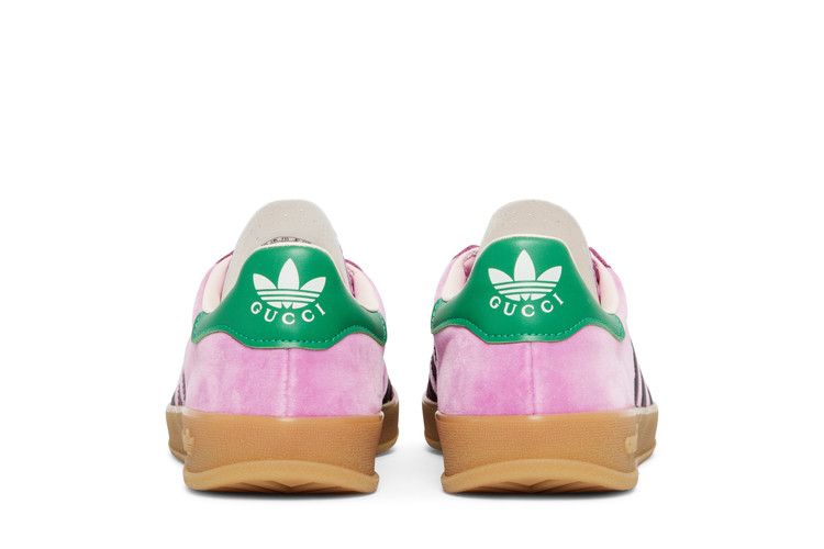 adidas gazelle silver green womens adidas x Gucci Gazelle Wedge Pink Velvet Sneakers Pink / Gucci