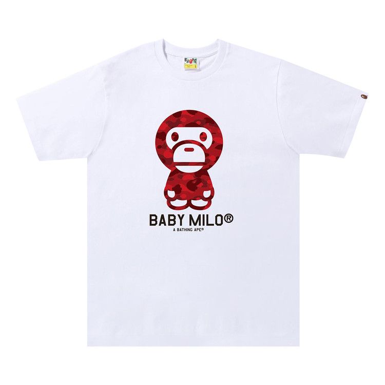 Buy BAPE Color Camo Baby Milo Tee 'White/Red' - 2I80 110 004 WHITE