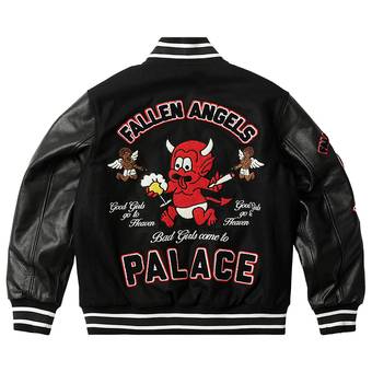 Buy Palace Fallen Angels Varsity Jacket 'Black' - P24JK030 | GOAT