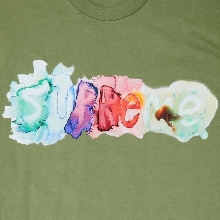 Buy Supreme Watercolor Tee 'Light Olive' - SS23T45 LIGHT OLIVE | GOAT