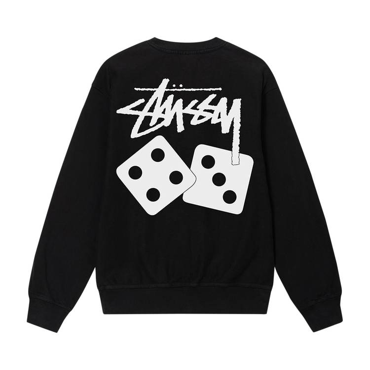 Buy Stussy Dice Pigment Dyed Crew 'Black' - 1914883 BLAC | GOAT