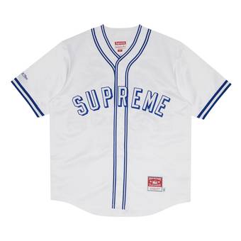 Supreme Mitchell & Ness Satin Baseball Jersey White