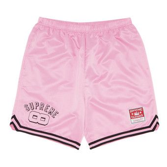 ウェア Supreme Mitchell & Ness Basketball Short Supreme Mitchell & Ness Satin Basketball Short Black Men's