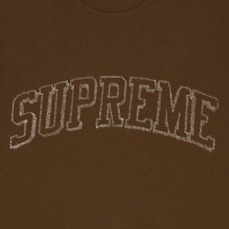 Supreme Sketch Embroidered Short-Sleeve Top 'Brown'