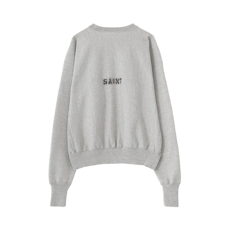 Buy Saint Michael STM Crew Sweatshirt 'Grey' - SM A22 0000