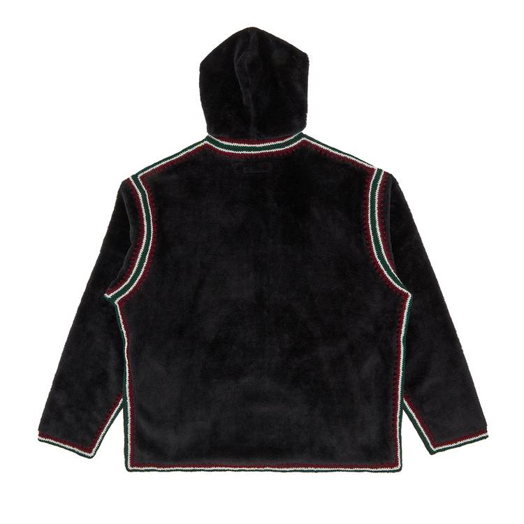 Buy Supreme Crochet Edge Hooded Zip Up Top 'Black' - SS23KN14