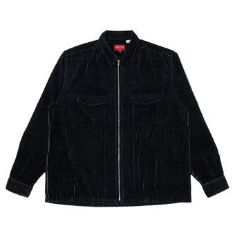 Buy Supreme 2-Tone Corduroy Zip Up Shirt 'Black' - SS23S9