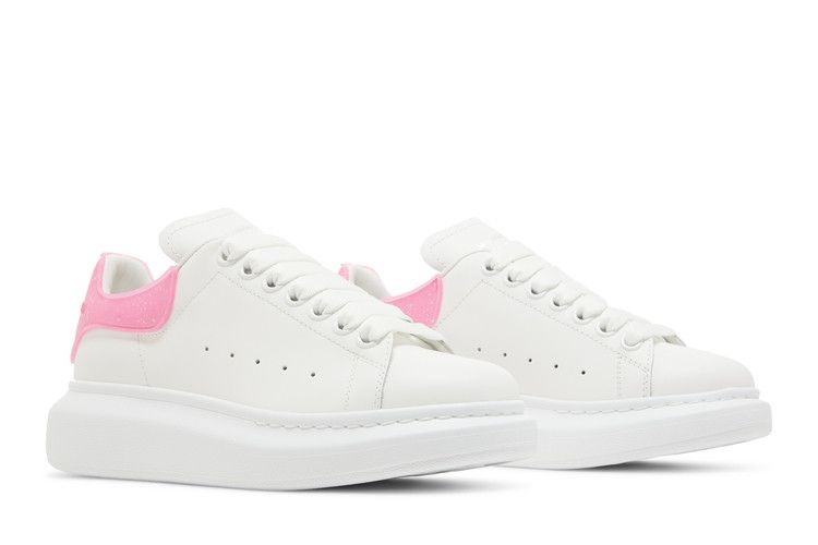 Oversized Sneakers In White And Metallic Pink