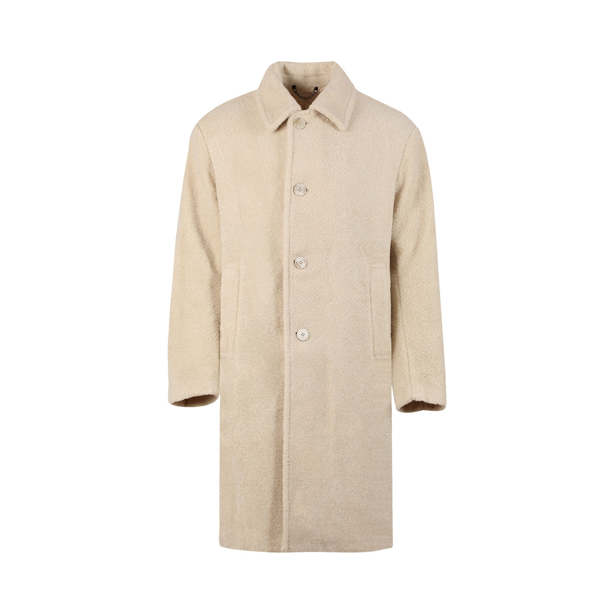 Pre-owned Dries Van Noten Button Up Coat 'ecru' In Cream