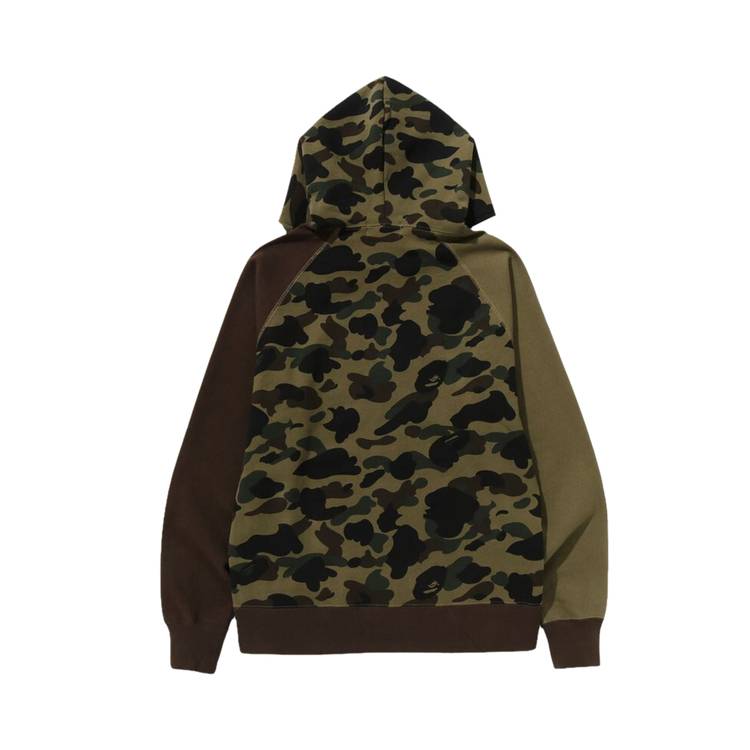 Buy BAPE 1st Camo Crazy College Full Zip Hoodie 'Green' - 1J30