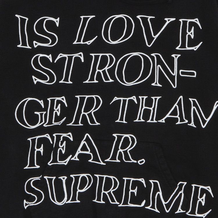 Buy Supreme Stronger Than Fear Hooded Sweatshirt 'Black