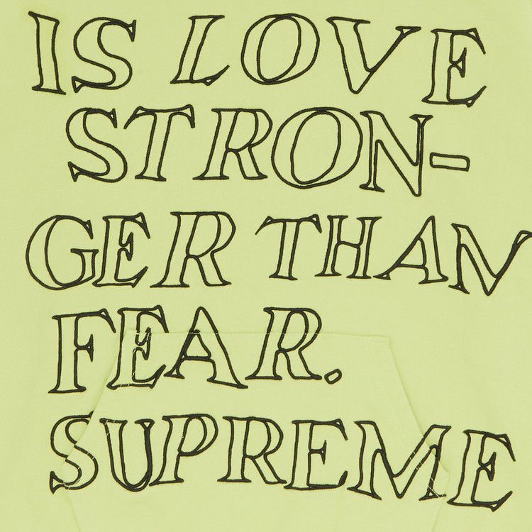 Buy Supreme Stronger Than Fear Hooded Sweatshirt 'Lime' - SS23SW25