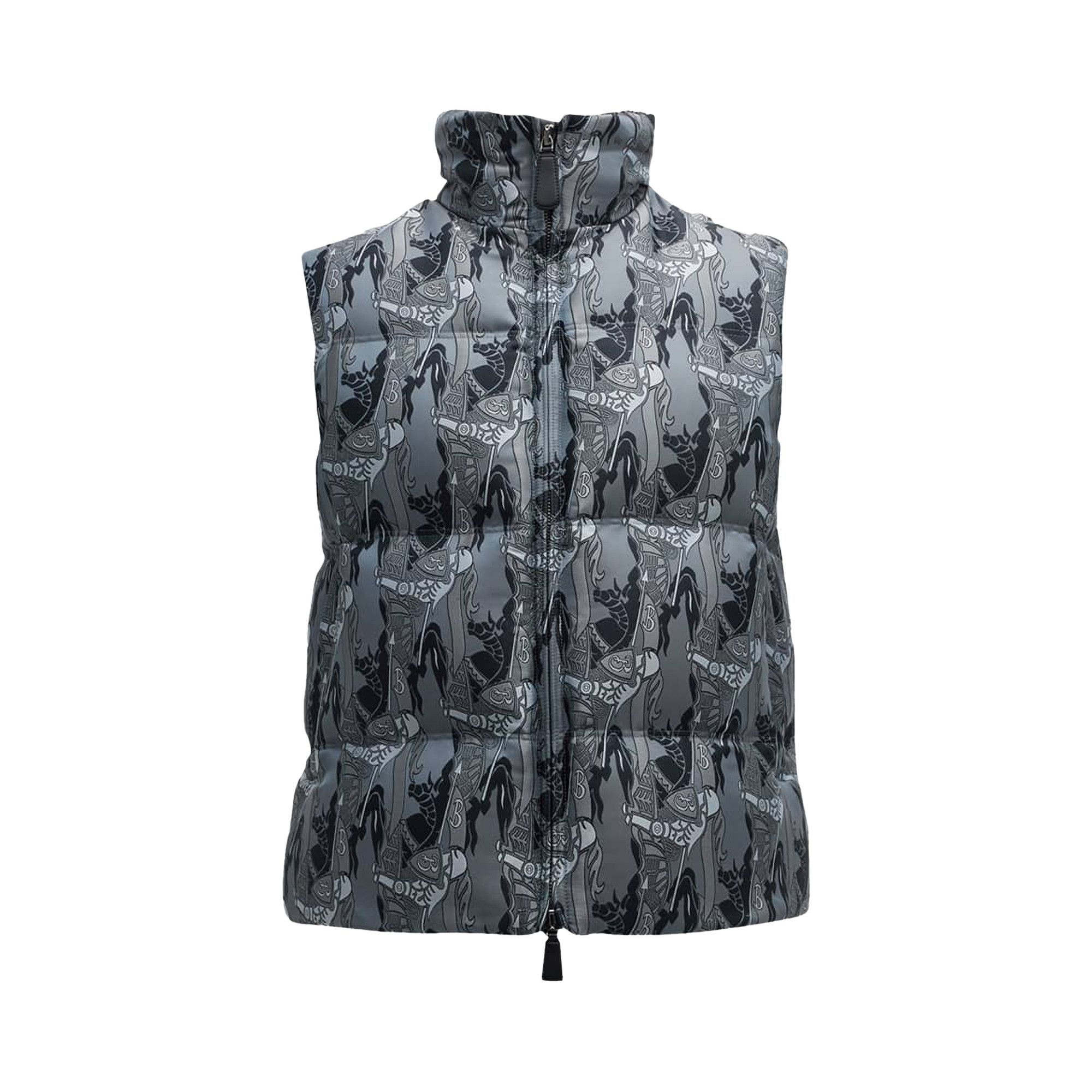 Pre-owned Burberry Parkfield Ekd Down Vest 'monochrome' In Silver
