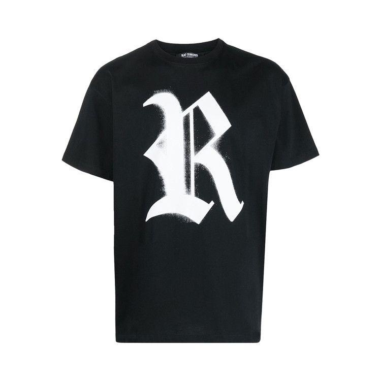 Tシャツ・カットソー RAF SIMONS Men T Shirts 212M130 BLACK Buy Raf Simons Big Fit T-Shirt With R Print On Front 'Black