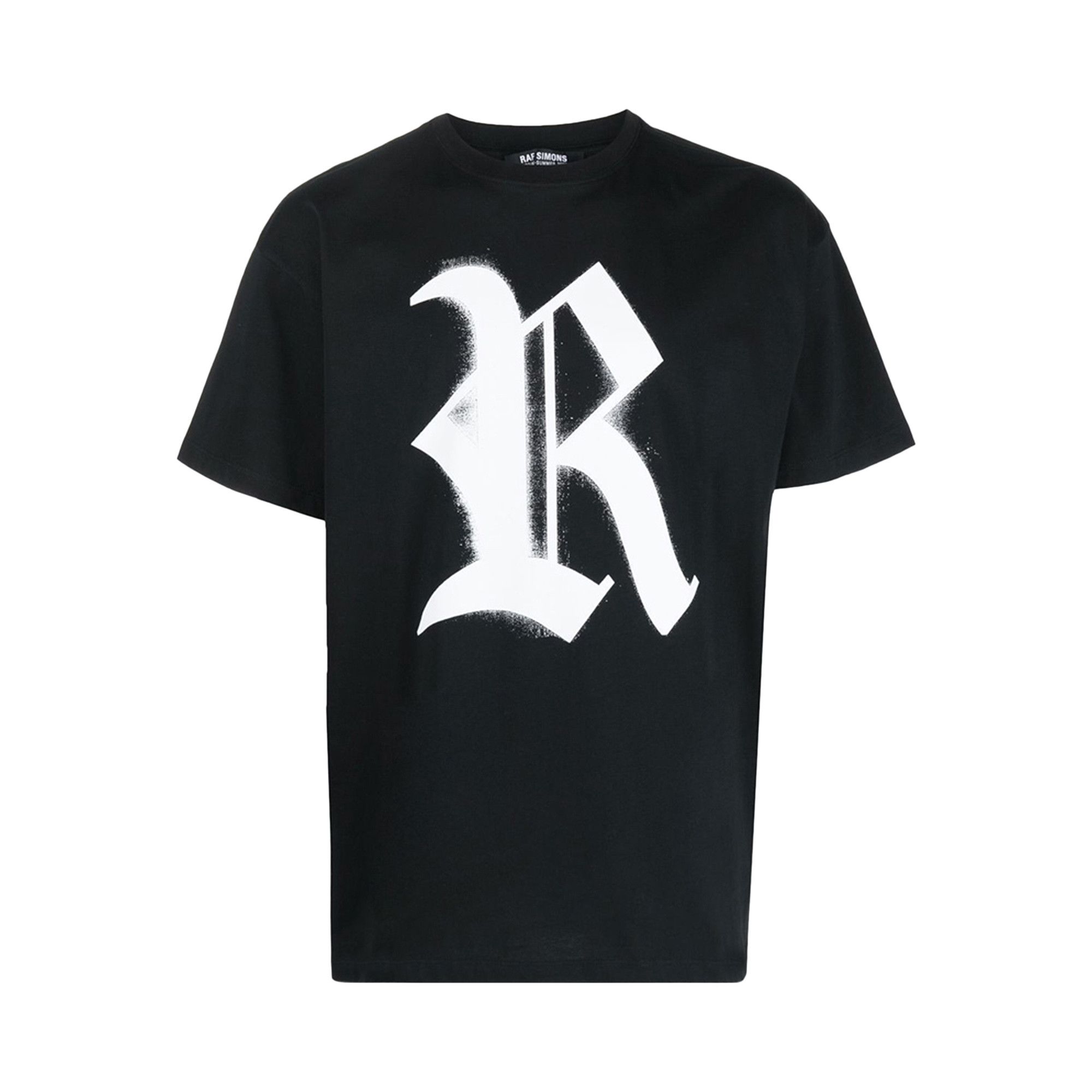 Pre-owned Raf Simons Big Fit T-shirt With R Print On Front 'black'