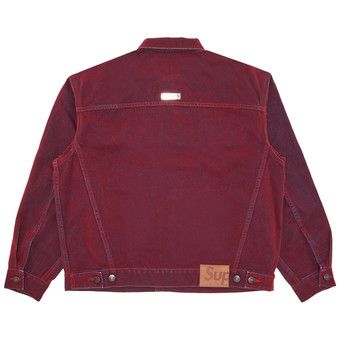 Buy Supreme Flocked Denim Trucker Jacket 'Red' - SS23J16 RED | GOAT