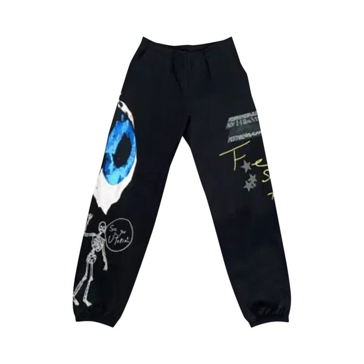 Cactus Jack By Travis Scott Official Astrofest Sweatpants Black Culture Circle