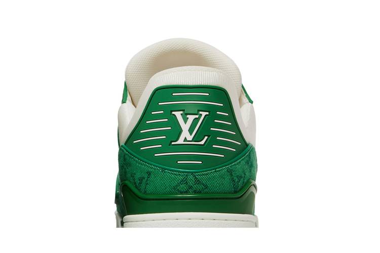 Giày Louis Vuitton LV Trainer White Green Monogram Denim