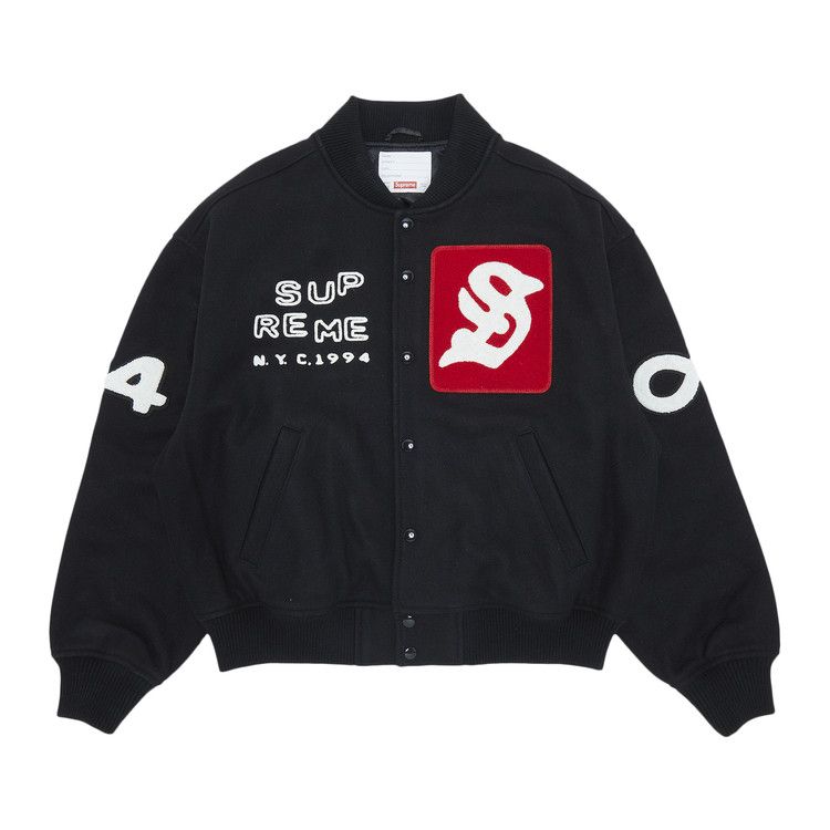 Supreme Tourist Varsity Jacket 'Black'