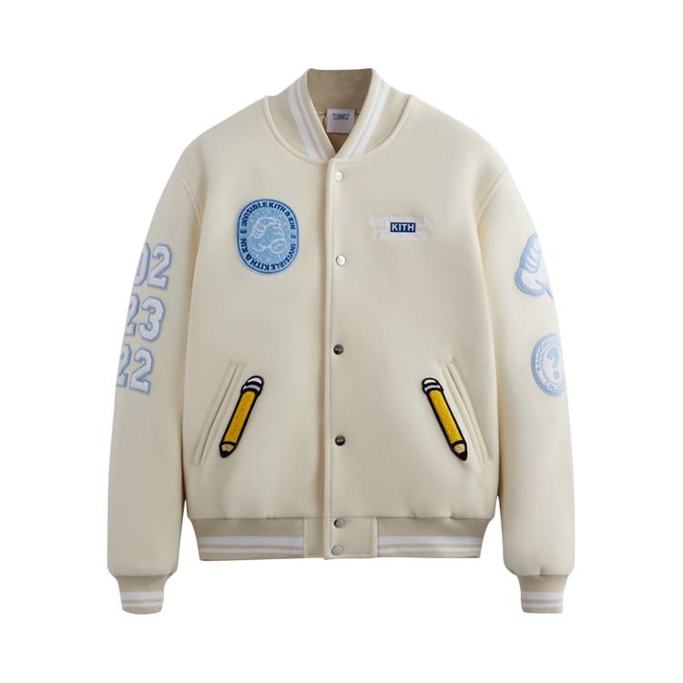 Kith x Invisible Friends Manteco Wool Varsity Jacket 'Sandrift'