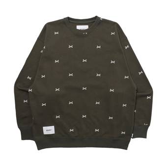 Buy WTAPS Crossbones Crewneck Sweatshirt 'Olive Drab' - 222ATDT