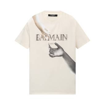 Foranderlig Diplomatiske spørgsmål Ære Buy Balmain Statue Printed T-Shirt 'Blanc/Marron' - AH0EG010GC81 GMY | GOAT