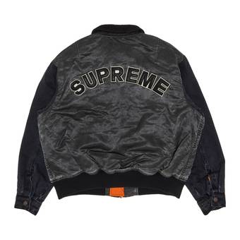 Buy Supreme Denim Sleeve MA-1 'Black' - SS23J44 BLACK | GOAT