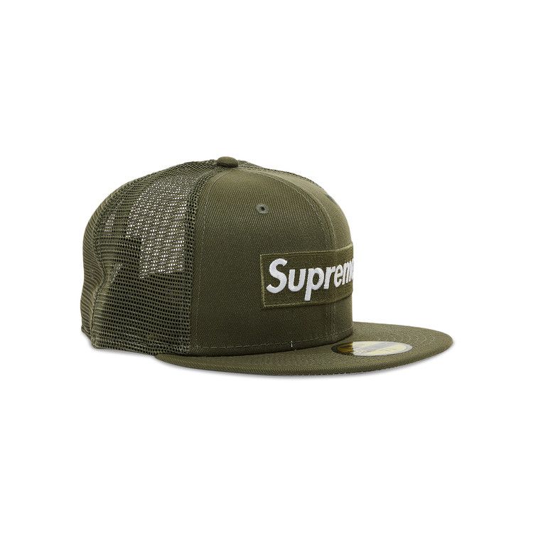 Supreme Box Logo Mesh Back New Era Hat (ss23) Olive in Green