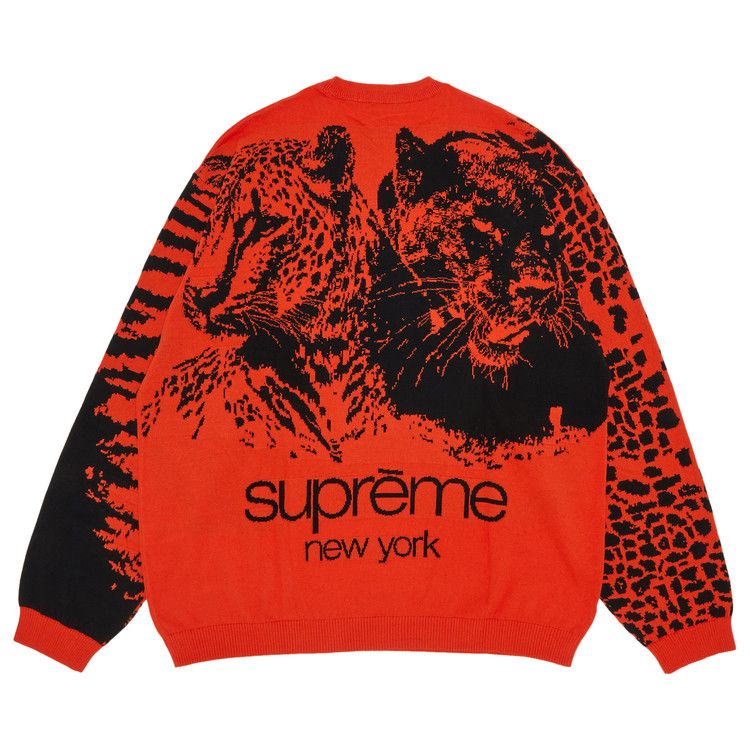 Buy Supreme Big Cats Jacquard Long-Sleeve Top 'Orange