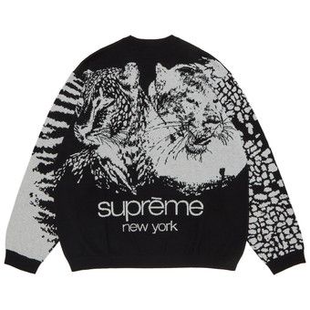 Buy Supreme Big Cats Jacquard Long-Sleeve Top 'Black