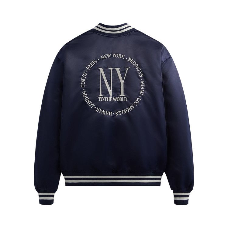 Buy Kith New York To The World Satin Bomber Jacket 'Nocturnal