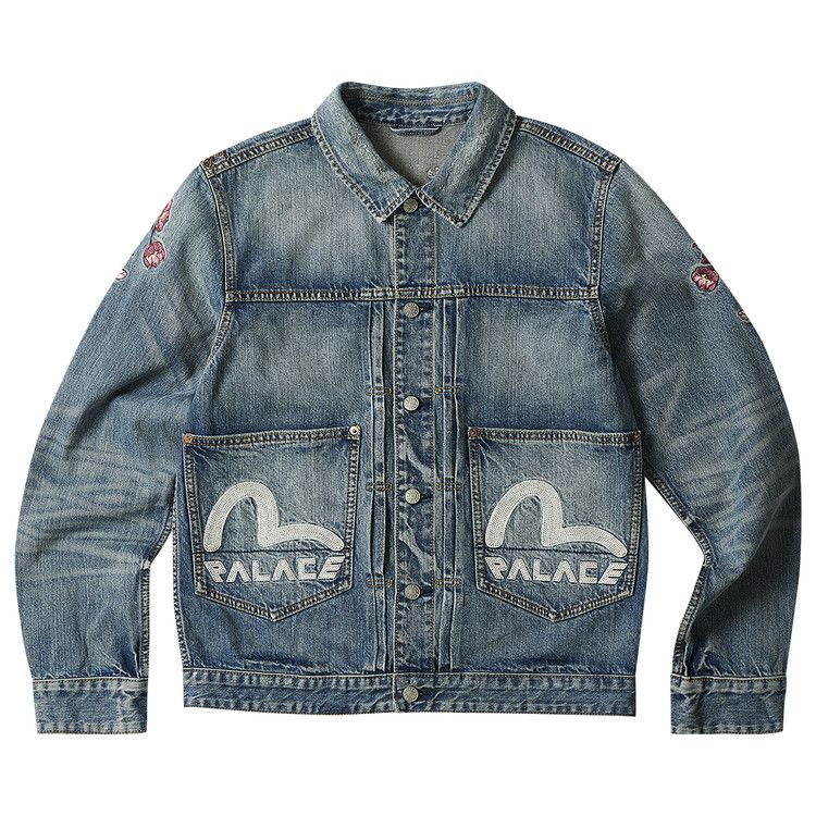 Buy Palace x Evisu Type One Denim Jacket 'Stone Wash