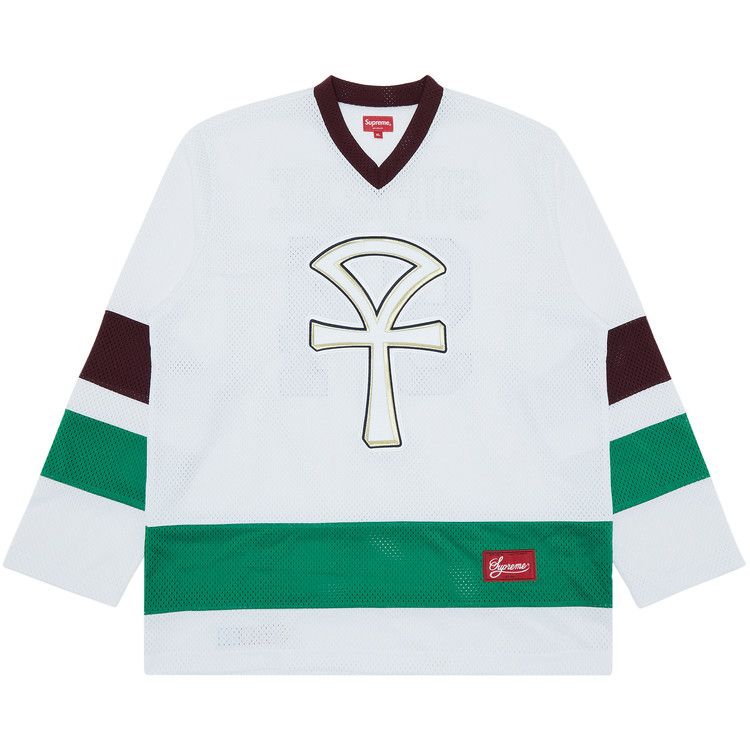 Buy Supreme Ankh Hockey Jersey 'White' - SS18KN5 WHITE | GOAT