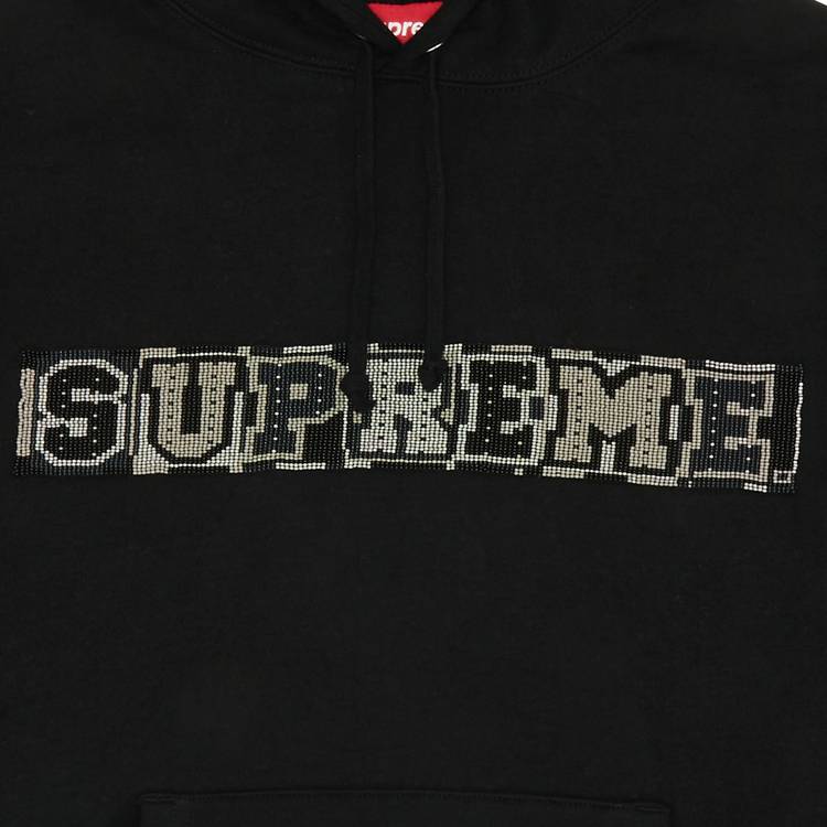 Supreme Beaded Hooded Sweatshirt 'Black'