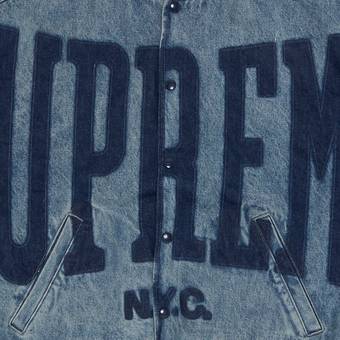 Buy Supreme Washed Knockout Denim Varsity Jacket 'Washed Blue