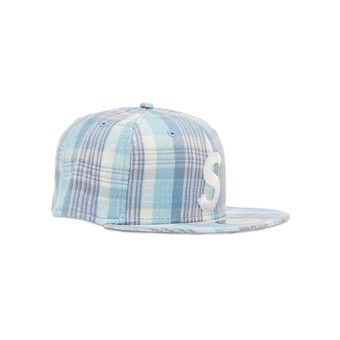 Buy Supreme Metallic Plaid S Logo New Era 'Light Blue
