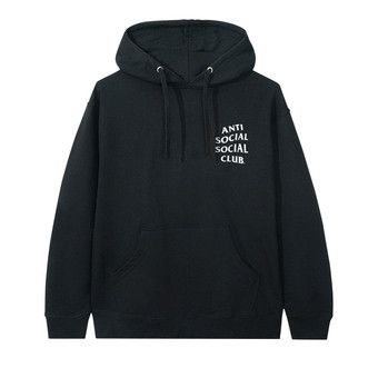 Black anti shop social club hoodie