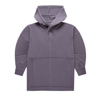 Buy Homme Plissé Issey Miyake Pleated Drawstring Hoodie 'Purple