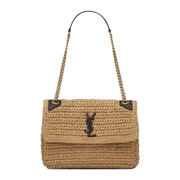 Saint Laurent Medium Niki Raffia Shoulder Bag 'tan'