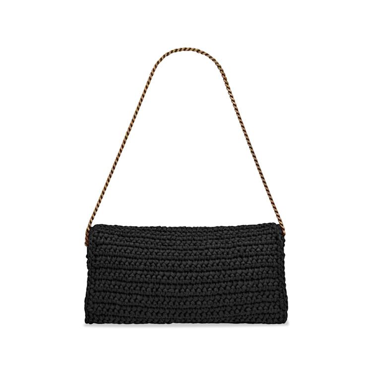 Saint Laurent Kate 99 Woven Shoulder Bag Black