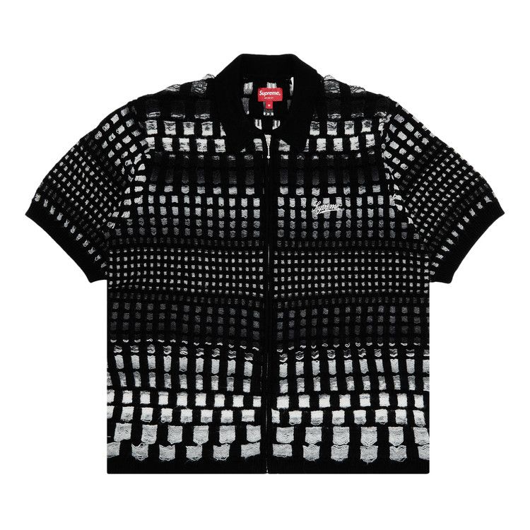 Buy Supreme Gradient Grid Zip Up Polo 'Black' - SS23KN64 BLACK 